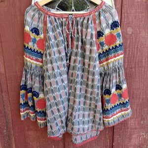 Ivy Jane Colorful Embroidered Peasant Blouse